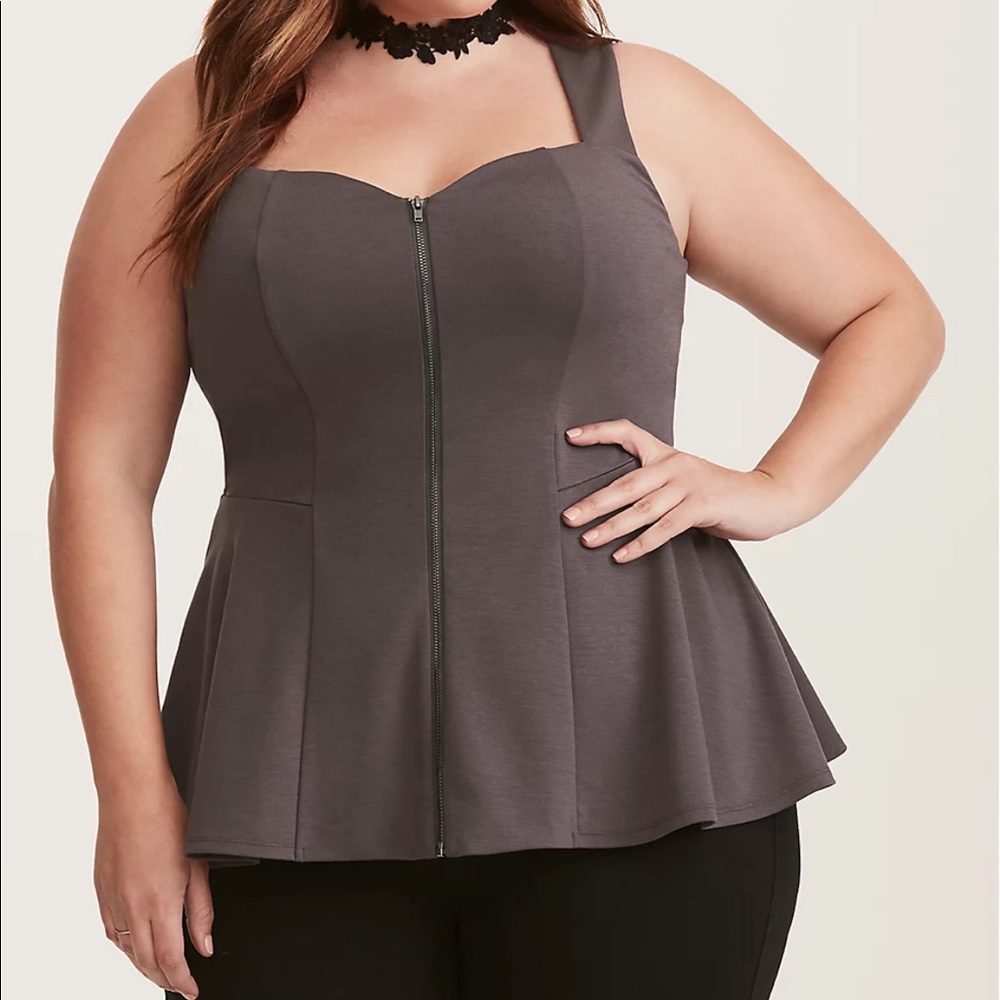 torrid lace back peplum